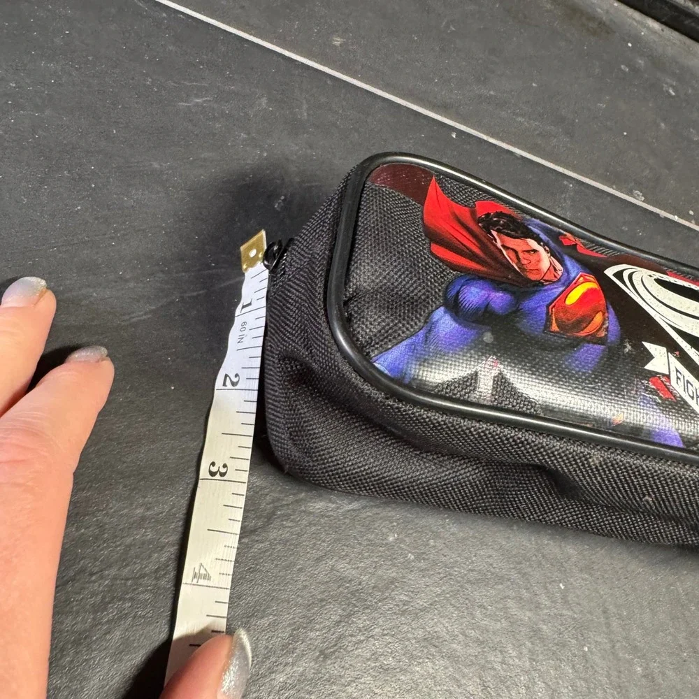 DC Comics Batman v Superman Dawn of Justice Pencil Makeup Bag Zipper Pouch Black
